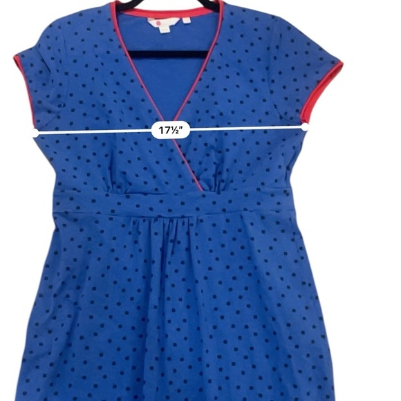 Boden surplice polka dot midi dress blue colorful career 10 - Picture 4 of 8